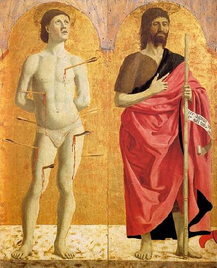 Piero della Francesca Sts Sebastian and John the Baptist France oil painting art